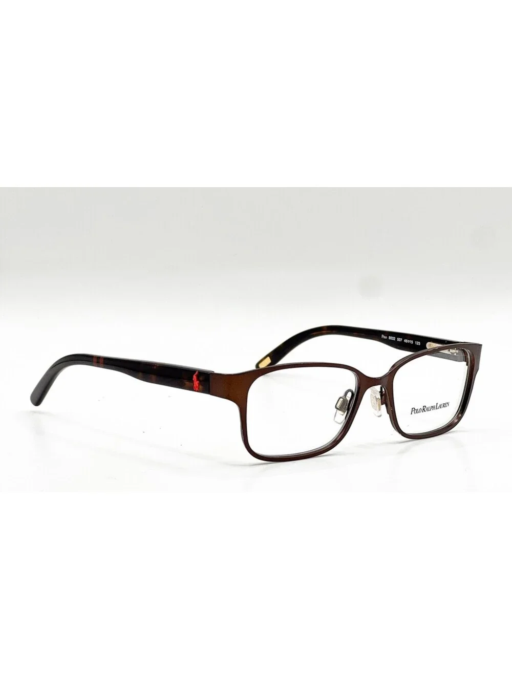 Polo Ralph Lauren 8032 507 Brown Tortoise Rectangle Eyeglass Frames 46-15-125